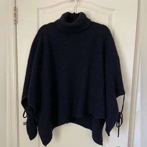 Loft NAVY Turtle Neck Poncho